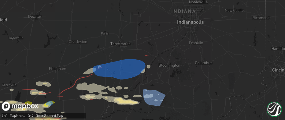 Hail map in Coal City, IN on June 21, 2026