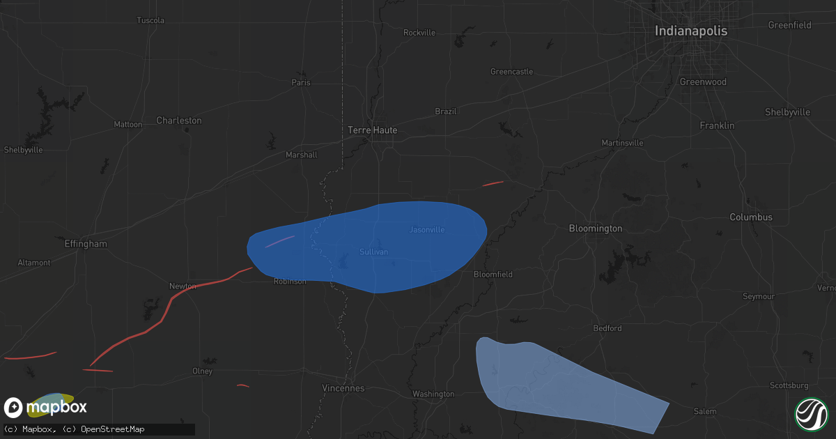 Hail map in Coalmont, IN on June 21, 2026