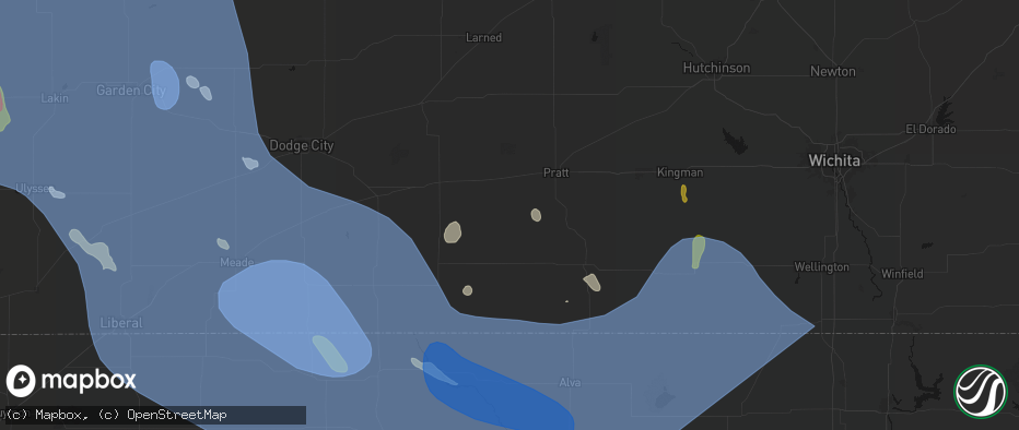 Hail map in Coats, KS on June 21, 2026