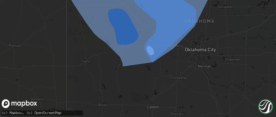 Hail map in Colony, OK on June 21, 2026