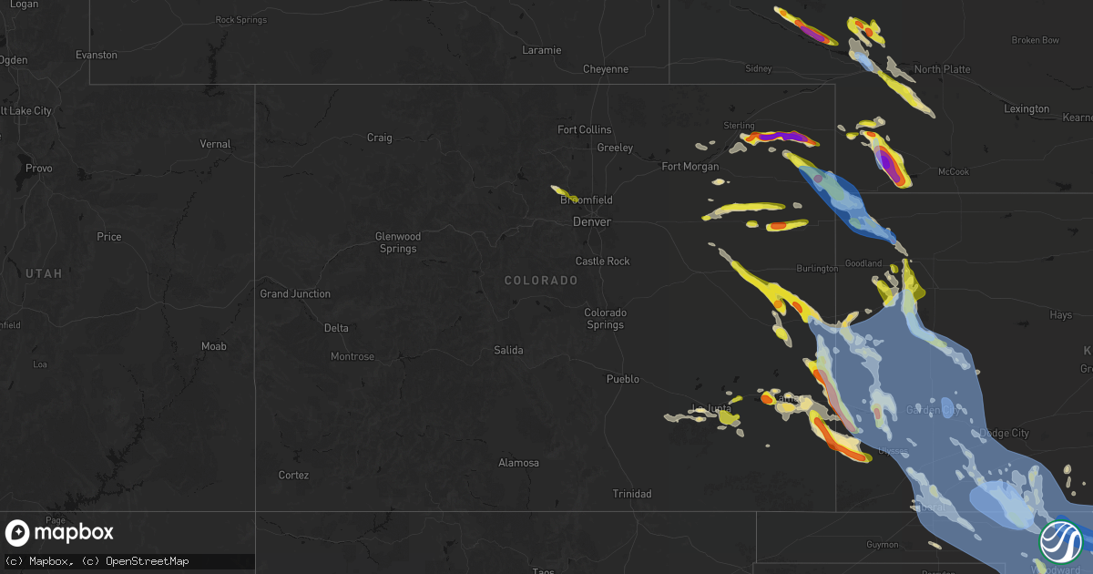 Hail map in Colorado on June 21, 2026