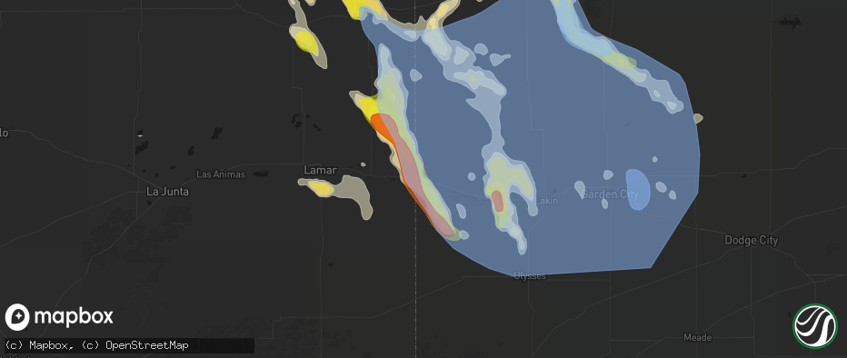 Hail map in Coolidge, KS on June 21, 2026
