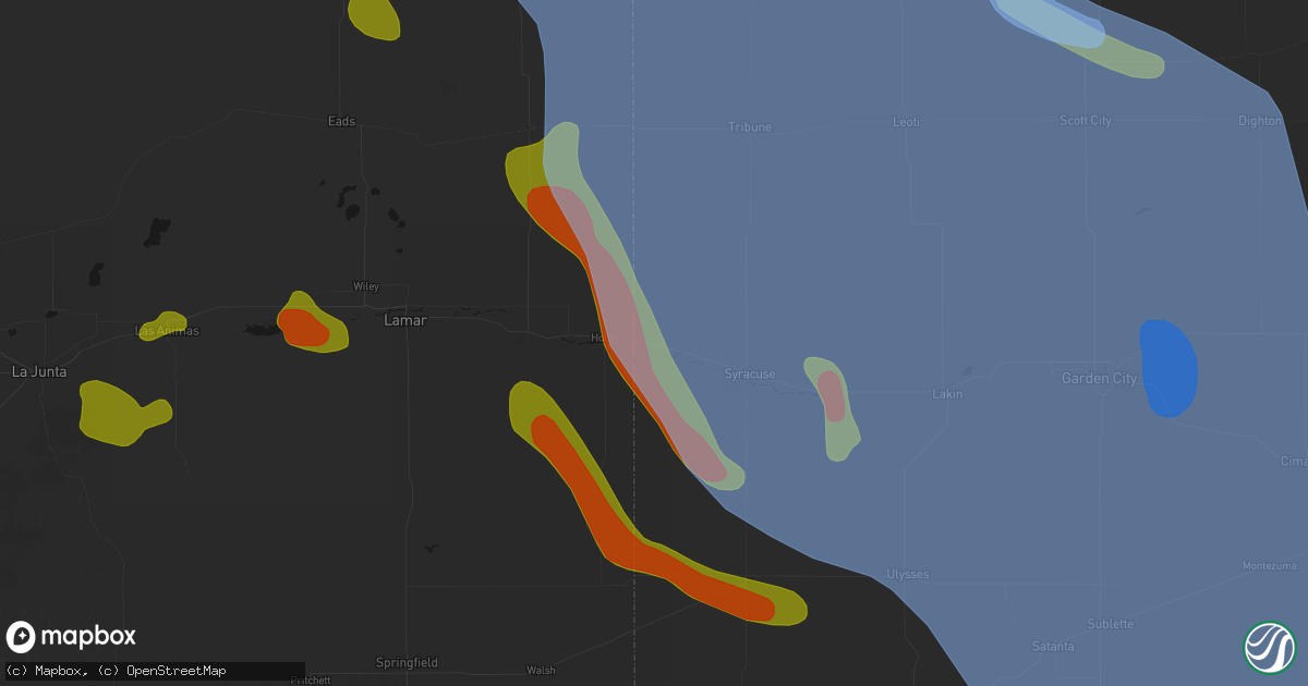 Hail map in Coolidge, KS on June 21, 2026