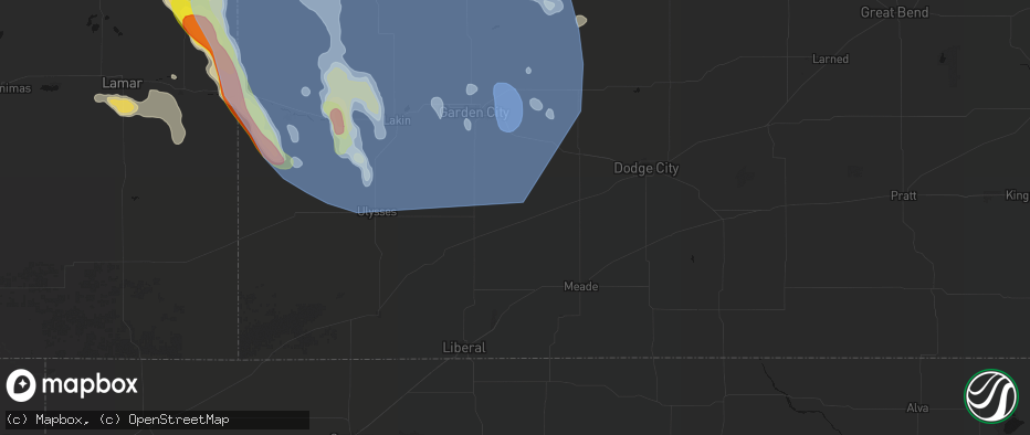 Hail map in Copeland, KS on June 21, 2026