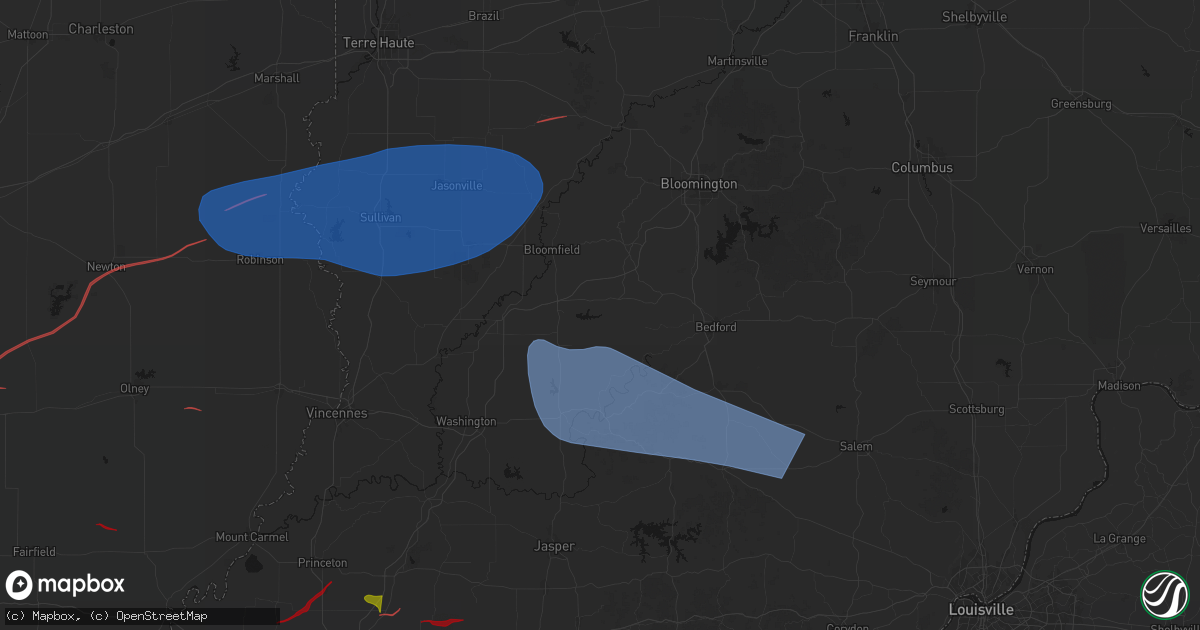 Hail map in Crane, IN on June 21, 2026