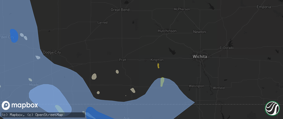 Hail map in Cunningham, KS on June 21, 2026