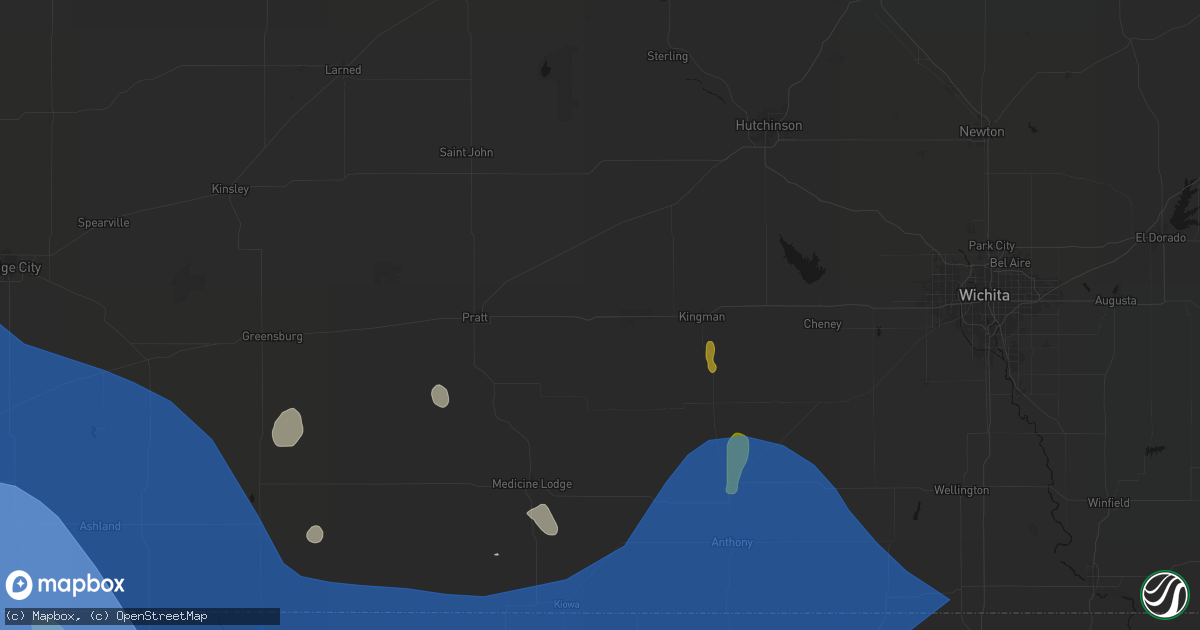 Hail map in Cunningham, KS on June 21, 2026