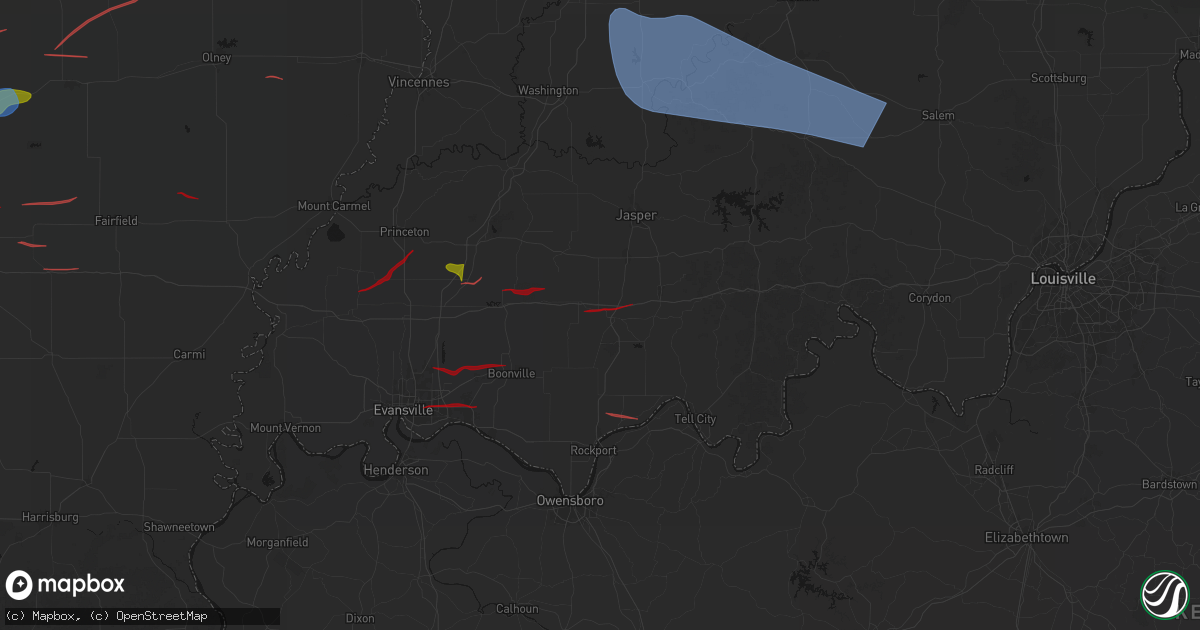 Hail map in Dale, IN on June 21, 2026
