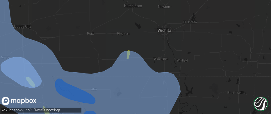 Hail map in Danville, KS on June 21, 2026