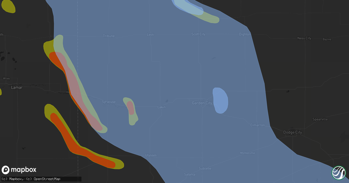 Hail map in Deerfield, KS on June 21, 2026