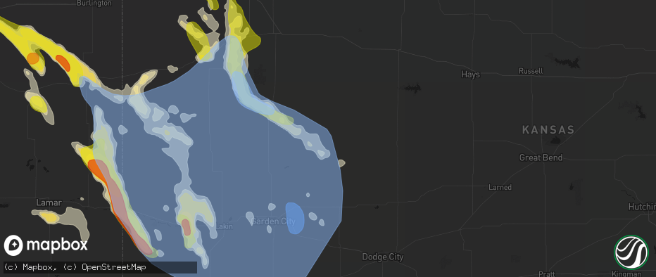 Hail map in Dighton, KS on June 21, 2026