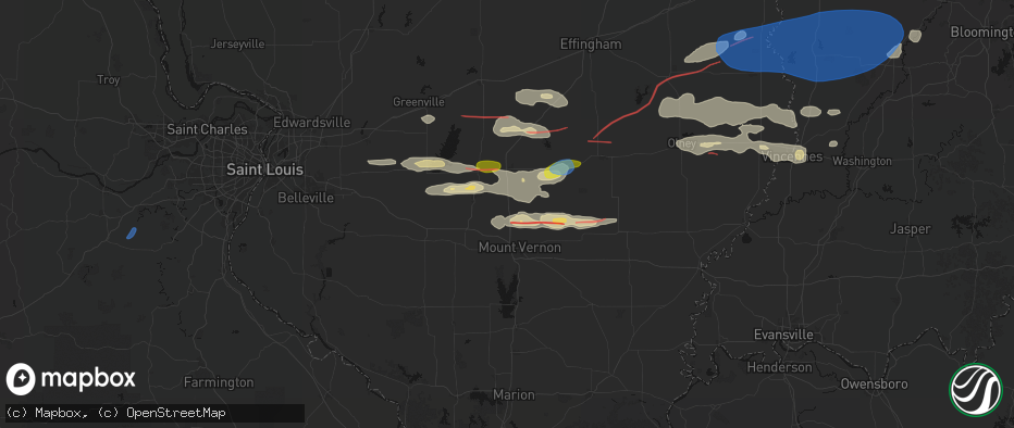 Hail map in Dix, IL on June 21, 2026