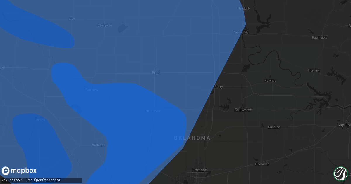 Hail map in Douglas, OK on June 21, 2026