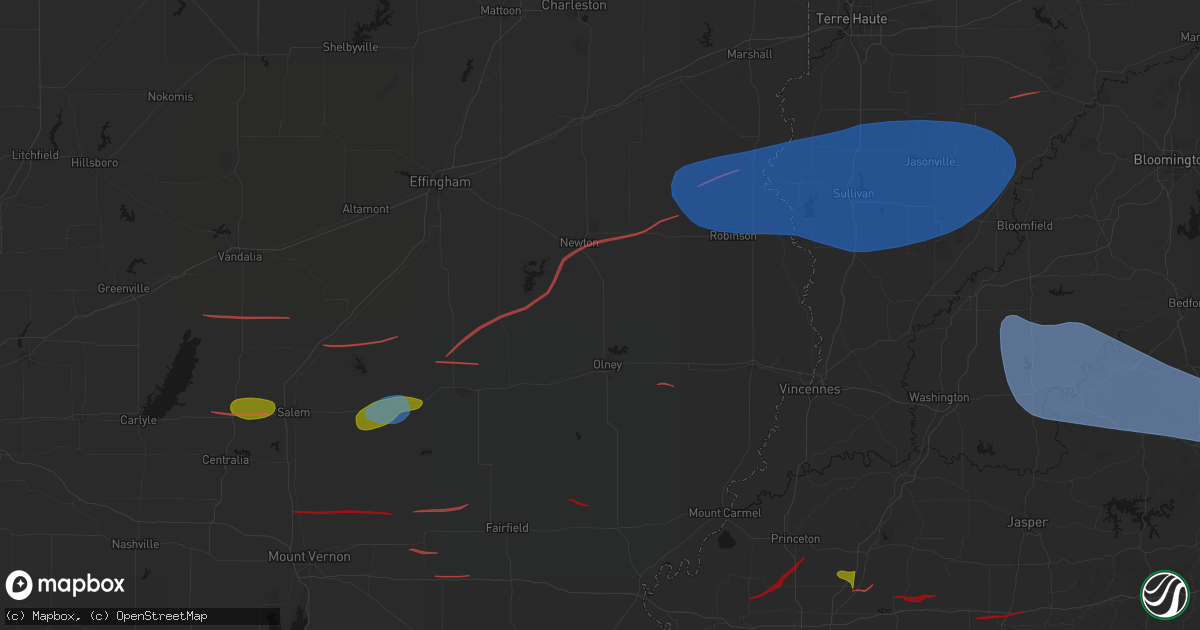 Hail map in Dundas, IL on June 21, 2026