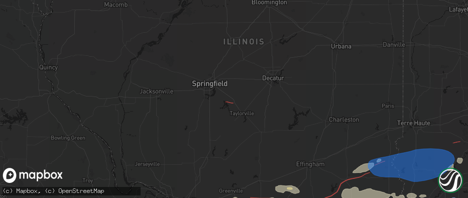 Hail map in Edinburg, IL on June 21, 2026