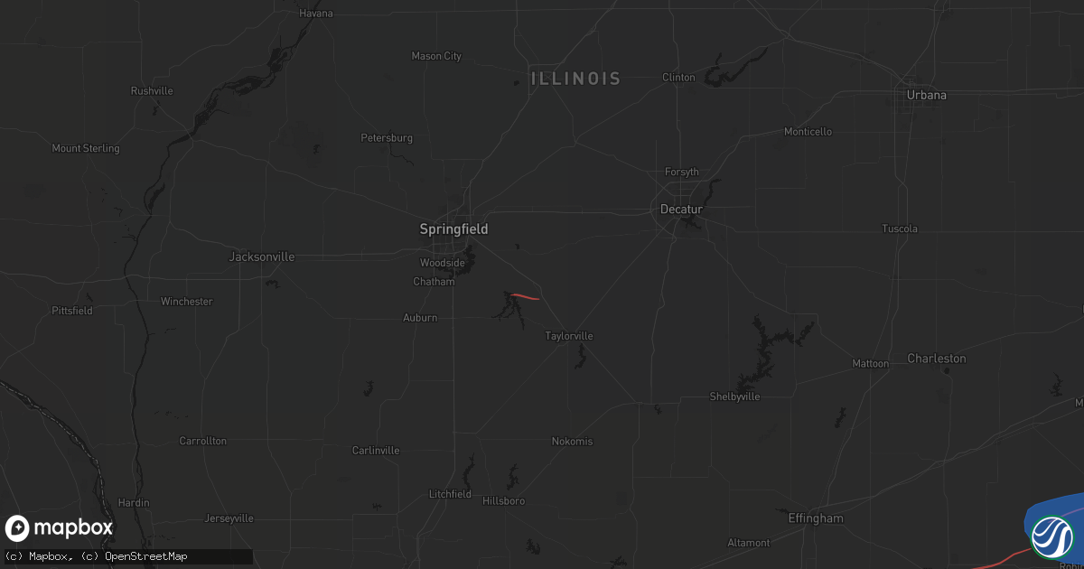 Hail map in Edinburg, IL on June 21, 2026