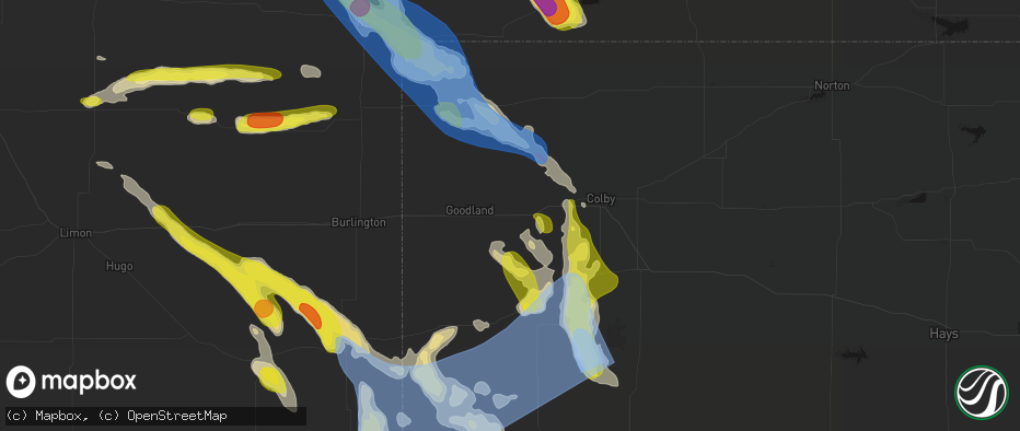Hail map in Edson, KS on June 21, 2026
