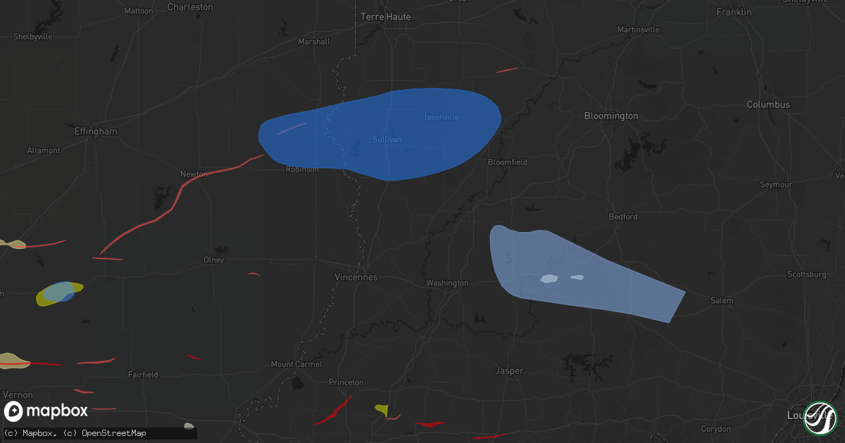 Hail map in Edwardsport, IN on June 21, 2026