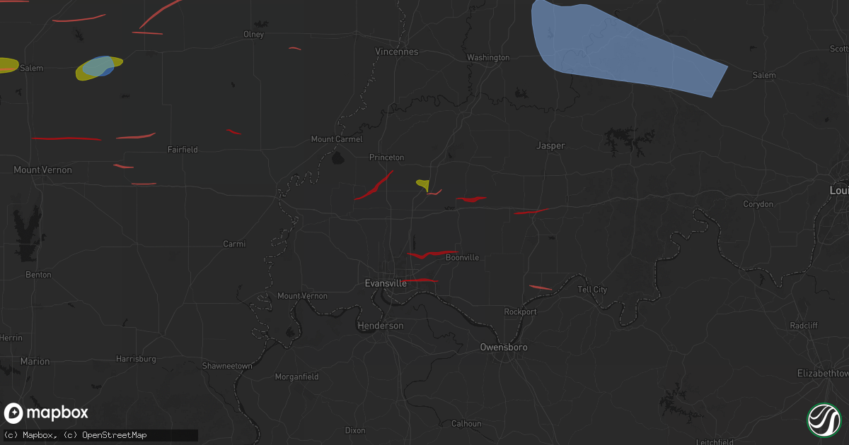 Hail map in Elberfeld, IN on June 21, 2026