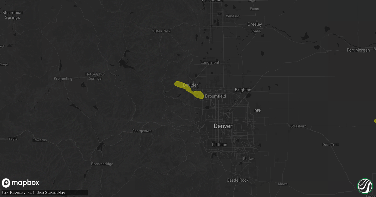 Hail map in Eldorado Springs, CO on June 21, 2026