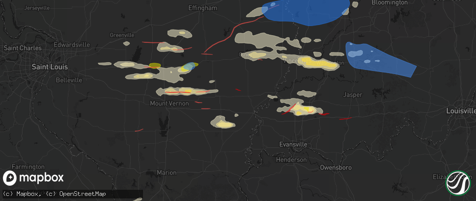Hail map in Ellery, IL on June 21, 2026
