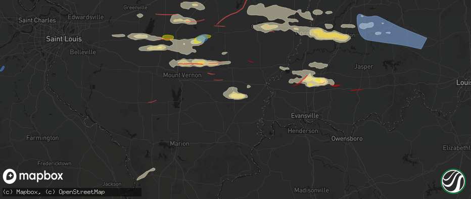 Hail map in Enfield, IL on June 21, 2026