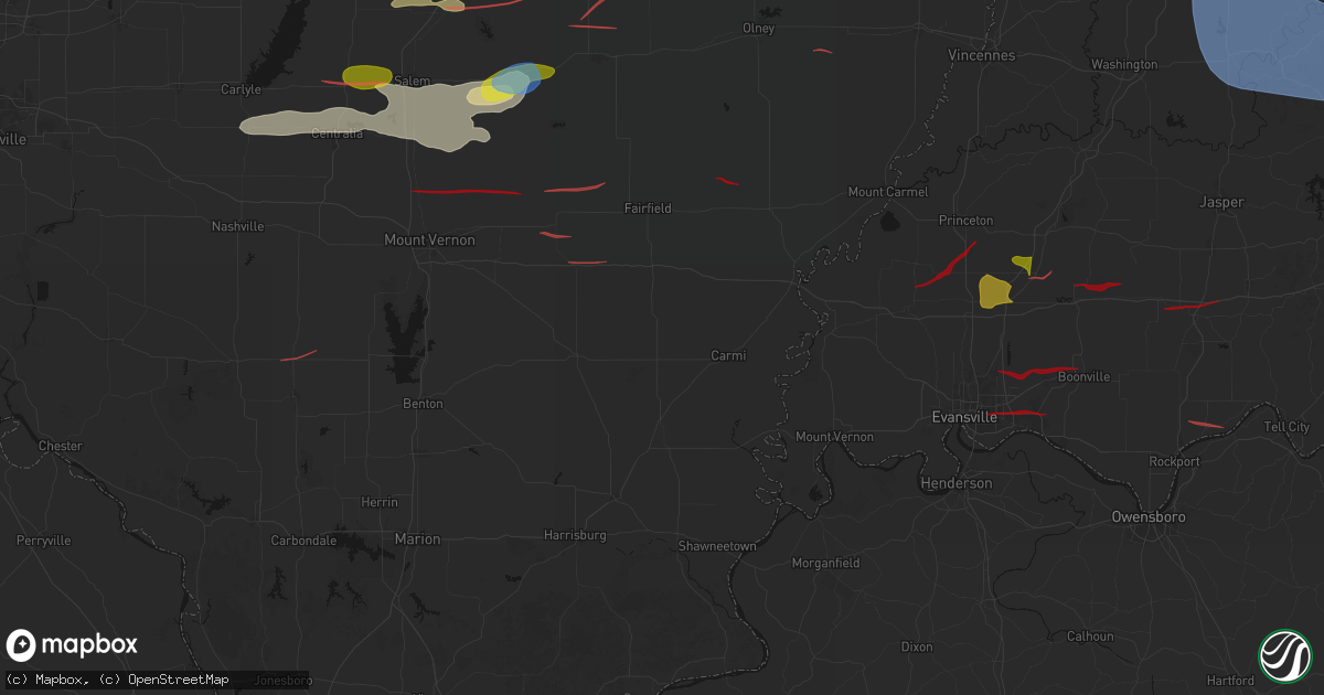 Hail map in Enfield, IL on June 21, 2026
