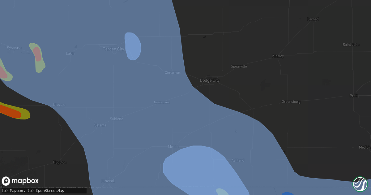 Hail map in Ensign, KS on June 21, 2026