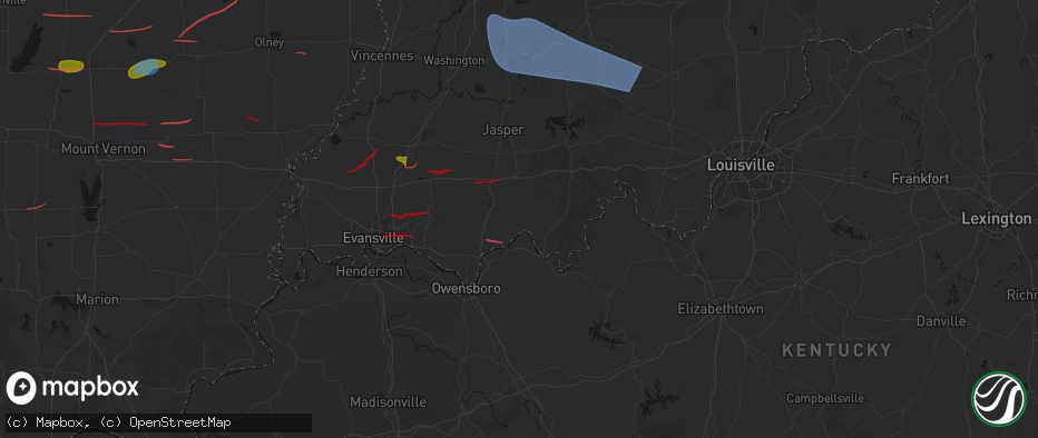 Hail map in Evanston, IN on June 21, 2026