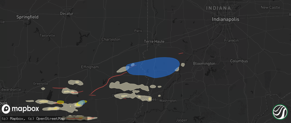 Hail map in Fairbanks, IN on June 21, 2026