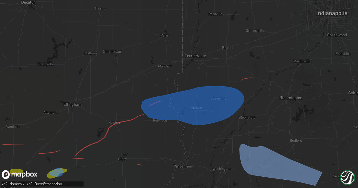 Hail map in Fairbanks, IN on June 21, 2026