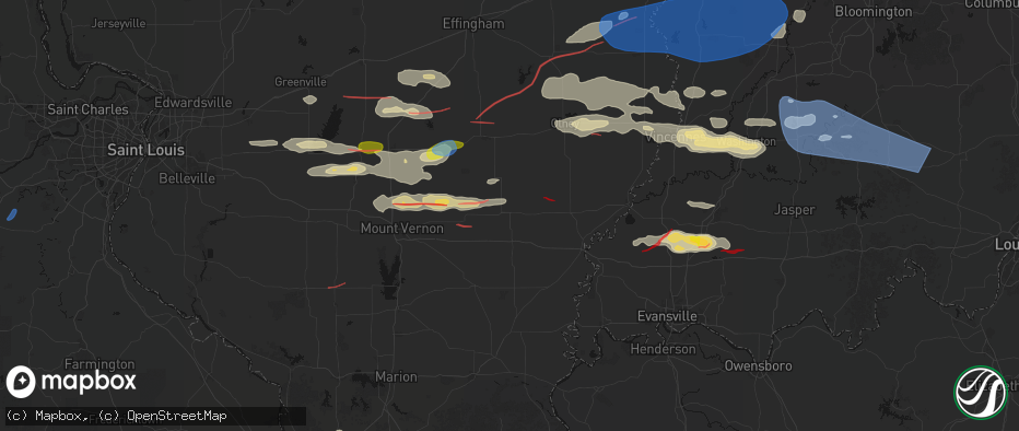 Hail map in Fairfield, IL on June 21, 2026