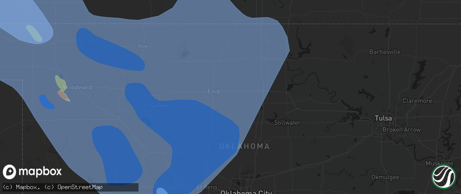 Hail map in Fairmont, OK on June 21, 2026
