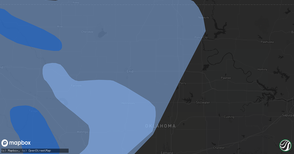 Hail map in Fairmont, OK on June 21, 2026