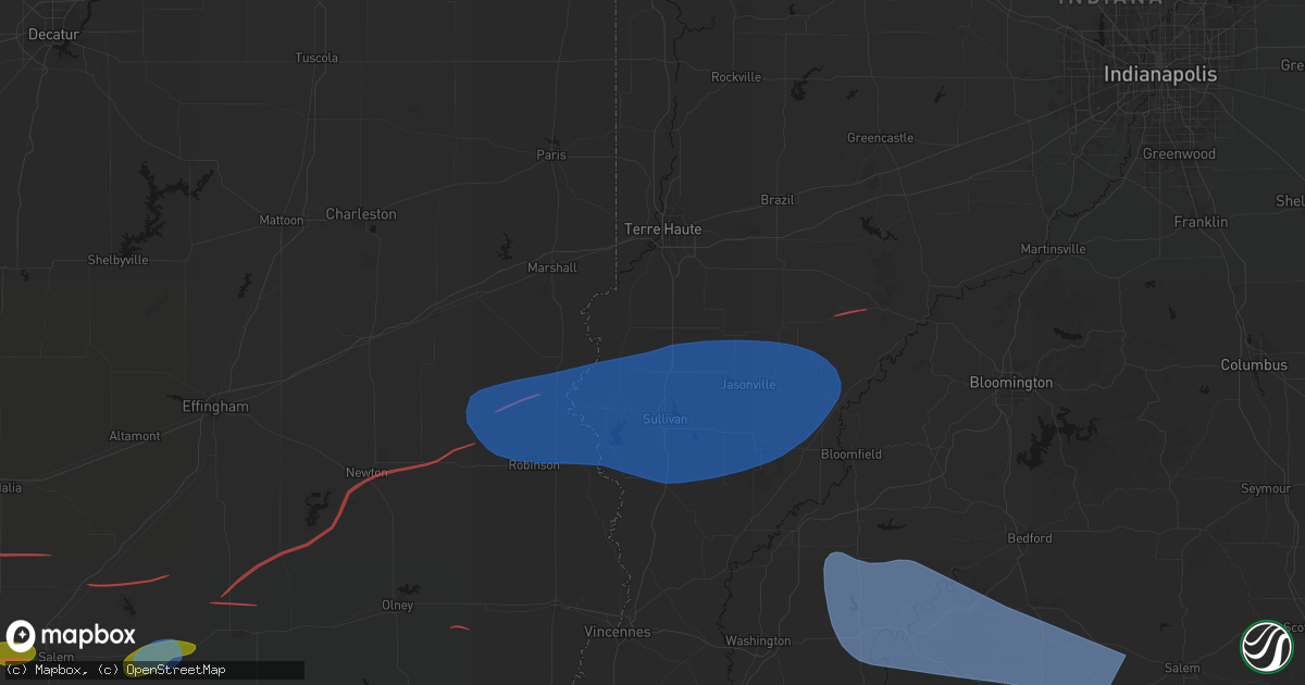 Hail map in Farmersburg, IN on June 21, 2026