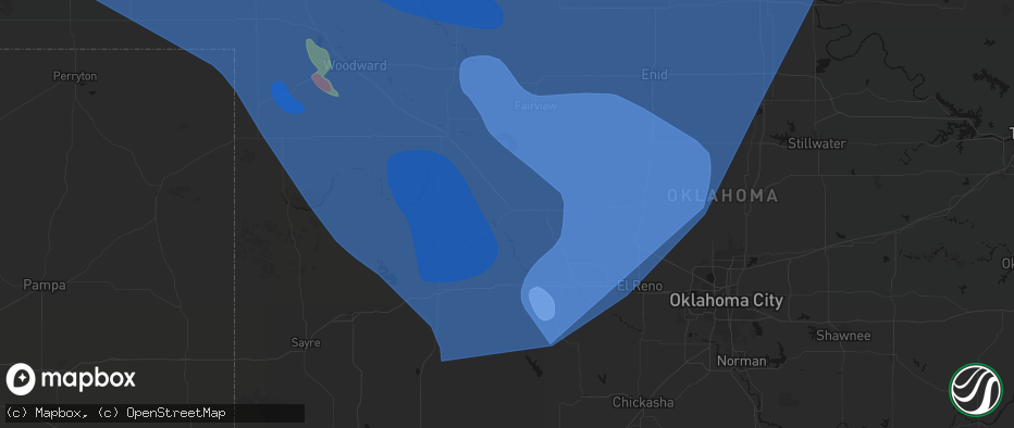 Hail map in Fay, OK on June 21, 2026
