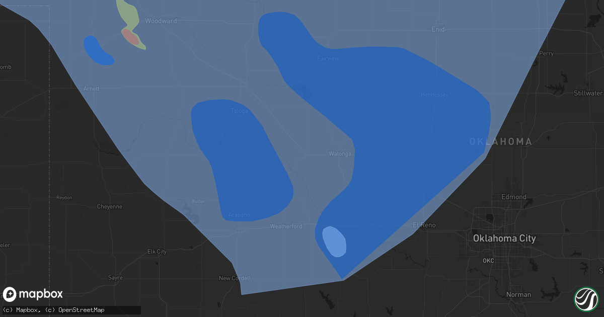 Hail map in Fay, OK on June 21, 2026