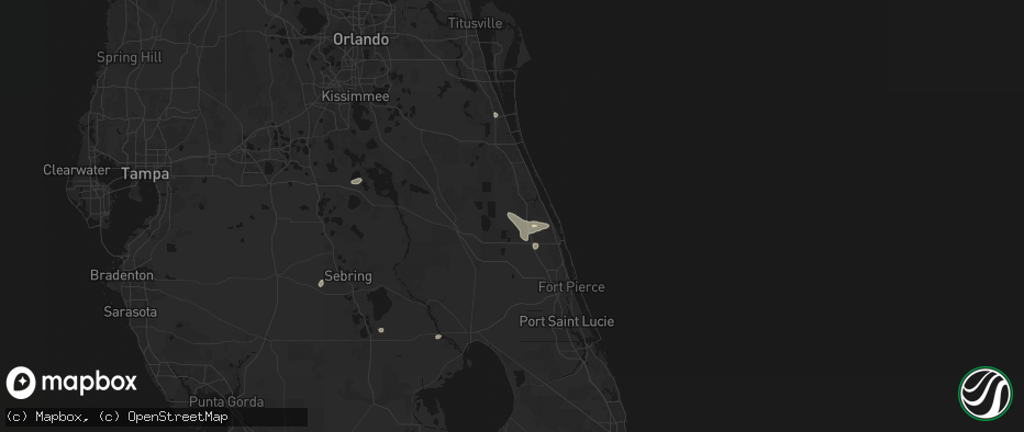 Hail map in Fellsmere, FL on June 21, 2026