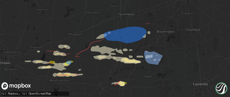 Hail map in Flat Rock, IL on June 21, 2026
