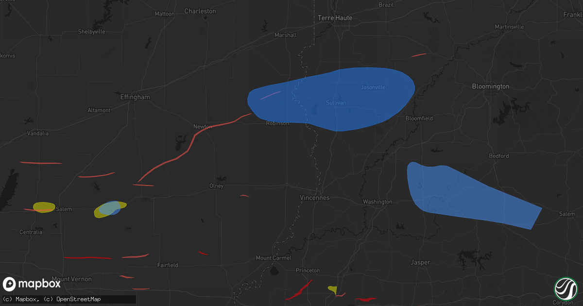 Hail map in Flat Rock, IL on June 21, 2026