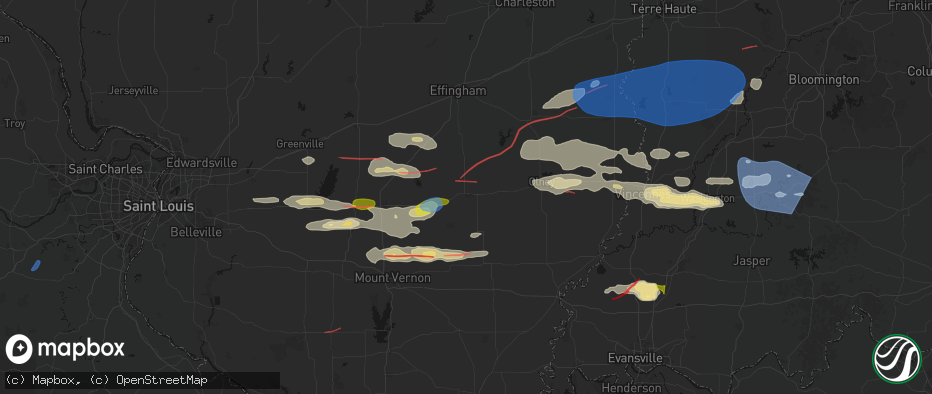 Hail map in Flora, IL on June 21, 2026