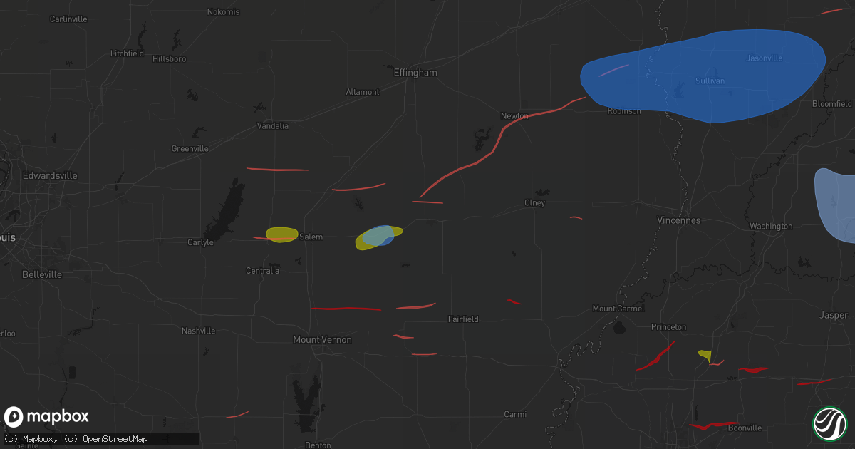 Hail map in Flora, IL on June 21, 2026