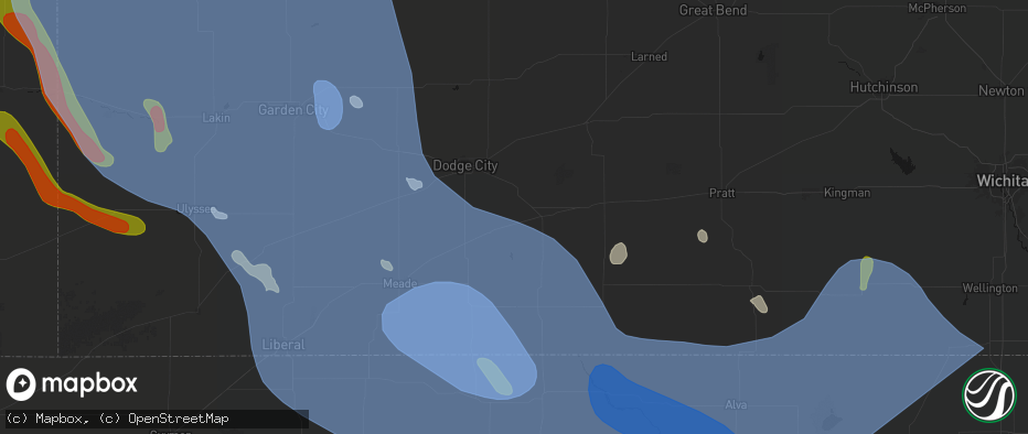 Hail map in Ford, KS on June 21, 2026