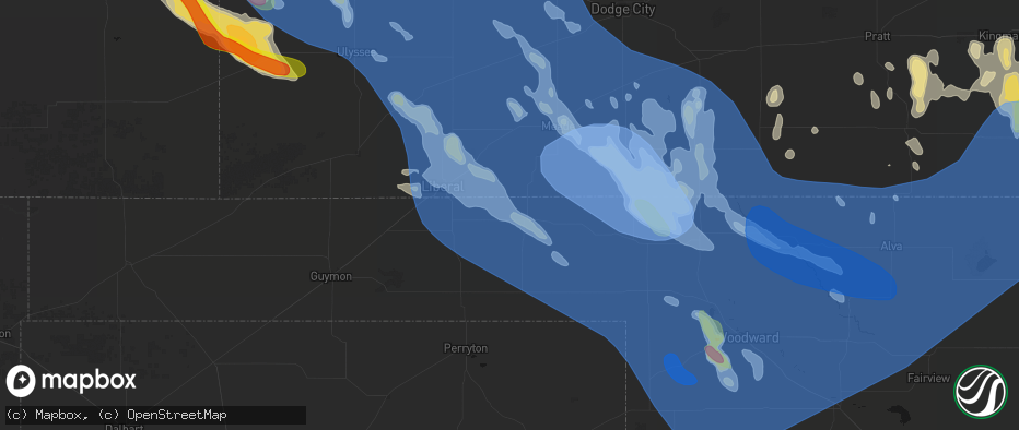 Hail map in Forgan, OK on June 21, 2026