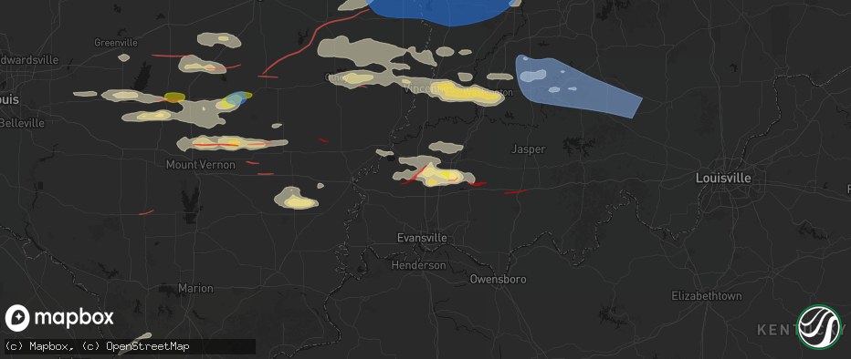 Hail map in Fort Branch, IN on June 21, 2026