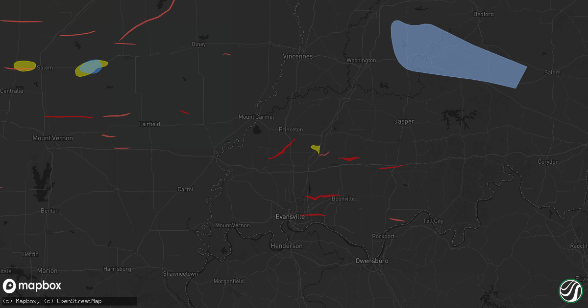 Hail map in Fort Branch, IN on June 21, 2026