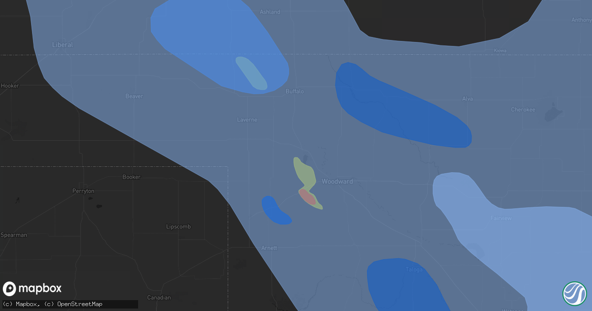 Hail map in Fort Supply, OK on June 21, 2026
