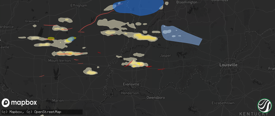 Hail map in Francisco, IN on June 21, 2026