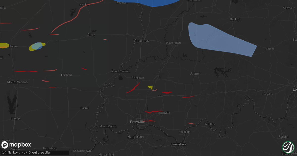 Hail map in Francisco, IN on June 21, 2026