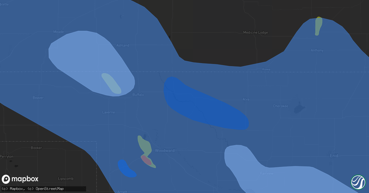 Hail map in Freedom, OK on June 21, 2026